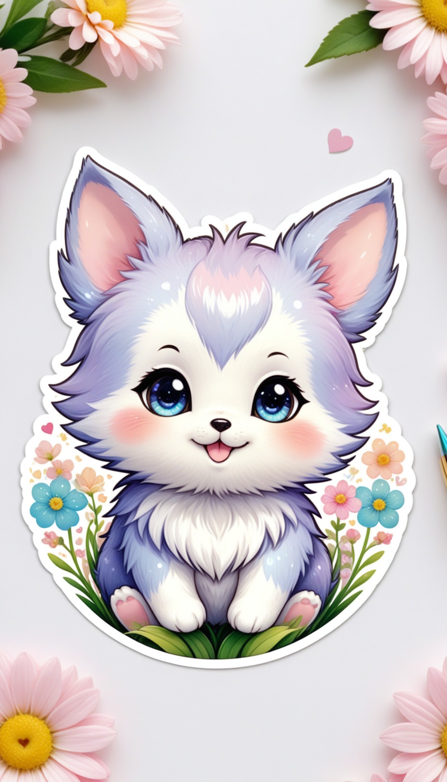 Sticker of a cute, round little animal with big, sparkling eyes and a gentle smile on its face. It h XL 0.jpg